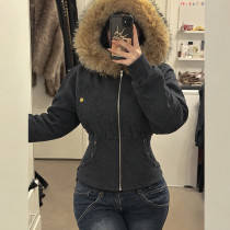Fur Hooded Zipper Long Sleeve Jackets Coat GPKJ-MR52516