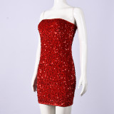 Sequin Backless Mini Dress GNZD-32886DBY