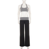 Printed Halterneck Vest Two Piece Pants Set GPKJ-MR52408