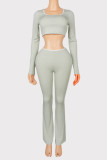 Long Sleeve Square Neck Two Piece Pant Set YWXS-K26L3007