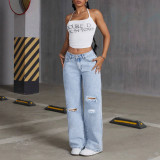 Casual Holes Washed Jeans GKNF-KM-7760