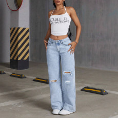 Casual Holes Washed Jeans GKNF-KM-7760