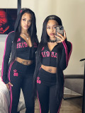 Letter Printed Long Sleeve Two Piece Pants Set GXIY-K26L1645