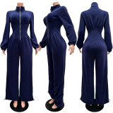 Long Sleeve Zipper Casual Jumpsuit CM-61012