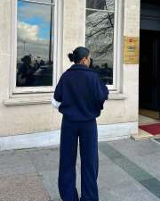 Solid Color Long Sleeve Two Pice Pants Set YMZY-56302
