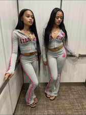 Letter Printed Long Sleeve Two Piece Pants Set GXIY-K26L1645