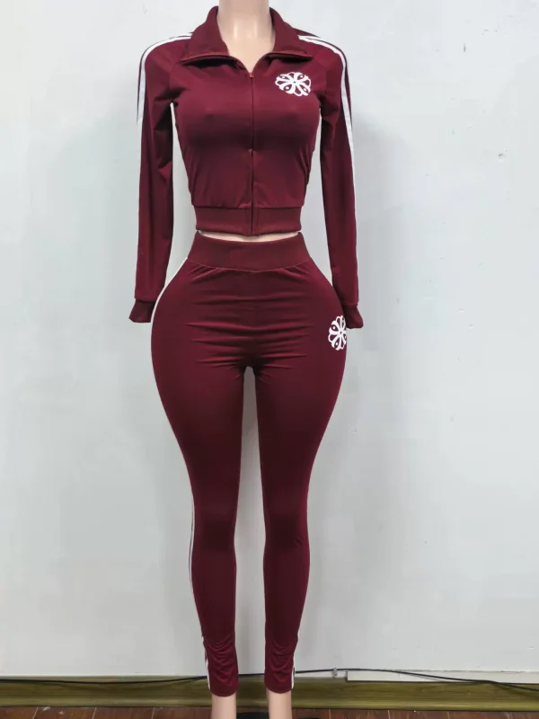 Pre Order: About 7 work days shipping Printed Casual Sport Pants Suit YUEM-202707