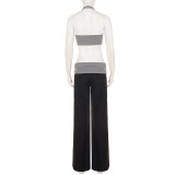 Printed Halterneck Vest Two Piece Pants Set GPKJ-MR52408