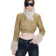 Fur Neck Long Sleeve Leather Jackets Coats DLSF-K6L20060A