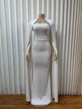 Long Sleeve Patchwork Slim Maxi Dress GADE-11561