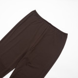 Long Sleeve Ruched Hollow Out 2 Piece Pants Set GSZM-C26ST426