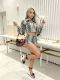 Snake Printed Long Sleeve Two Piece Shorts Set MEM-88731