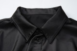 Satin Patchwork Solid Color T-shirt LJSF-T6922529X