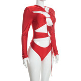 Hollow Out Long Sleeve Bodysuit GDSF-D26BS411