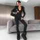 Long Sleeve Zipper Hooded Jumpsuit XEF-K6Q20935A