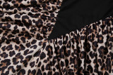 Leopard Printed Patchwork Long Sleeve Maxi Dress GZJQ-K6D20628A