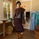 Long Sleeve Fur Neck Patchwork Leather Coats XEF-K6C14989A