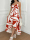 Printed Irregular Sling Maxi Dress GYLY-11175