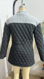 Plus Size Long Sleeve Patchwork Contrast Color Coats GQLK-6413