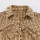 Plaid Long Sleeve Lapel Shirt GPKJ-MR52167