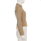 Plaid Long Sleeve Lapel Shirt GPKJ-MR52167