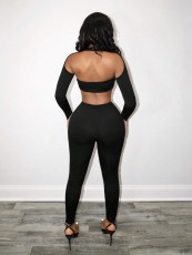 Solid Color Hollow Out Jumpsuit GHYX-TXY0085