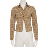 Plaid Long Sleeve Lapel Shirt GPKJ-MR52167