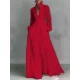 Plus Size Solid Color Long Sleeve Maxi Dress GQLK-1.31