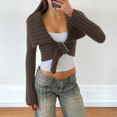 Long Sleeve Lapel Sweater Coats GPKJ-MR51403