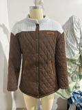 Plus Size Long Sleeve Patchwork Contrast Color Coats GQLK-6413