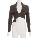 Long Sleeve Lapel Sweater Coats GPKJ-MR51403