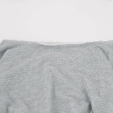 Slash Shoulder Long Sleeve Sport Short Suit GPKJ-MR52085