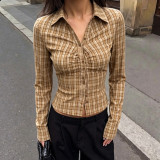 Plaid Long Sleeve Lapel Shirt GPKJ-MR52167