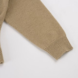 Solid Color Puff Sleeve Sweater Top GPKJ-MR52200