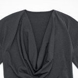 V Neck Long Sleeve Top MXBF-J26TP493
