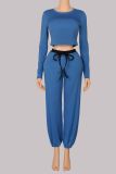 Long Sleeve Contrast Color Sport Pants Suit YWXS-K26L2930
