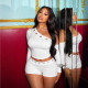 Slash Shoulder Long Sleeve Two Piece Shorts Set MXBF-Y26ST464