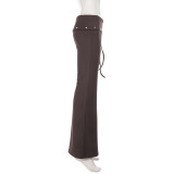 Rivet Solid Color Knits Flare Pants GPKJ-MR52452