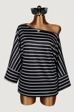 Stripe Bat Sleeve T Shirt GXIY-K26L2579