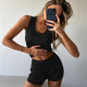 Solid Color Sleeveless Tank Top Sports Short Suit GPKJ-MR52302