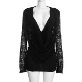 Lace Long Sleeve Backless Mini Dress GSZM-D26DS420