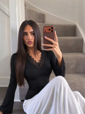 Long Sleeve Lace V Neck T Shirt YWXS-K26L3039