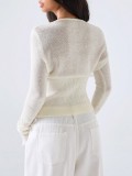Lace Patchwork V Neck Sweater GXIY-K26L3079