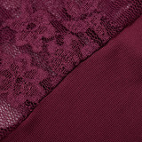 Solid Color Lace Flare Sleeve Mini Dress GDSF-J26DS465