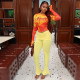 Leoaprd Printed Long Sleeve Two Piece Pants Set GJYO-JS919291