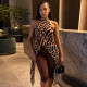 Leopard Printed Sleeveless Tie Up Two Piece Set GJYO-JS919293