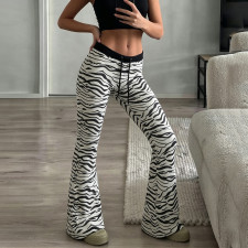 Zebra Stripe Micro Flare Pants GPKJ-MR52425