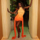 Sleeveless Gradient Color Ruched MinI Dress GJYO-JD305962