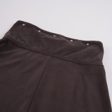 Rivet Solid Color Knits Flare Pants GPKJ-MR52452