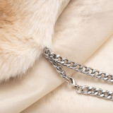 Solid Color Sleeveless Fur Tops GSZM-Y26TP457